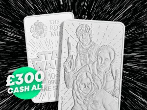 Low odds Star Wars Light Side 2024 10oz Silver Minted Bar or £300 in tax free cash