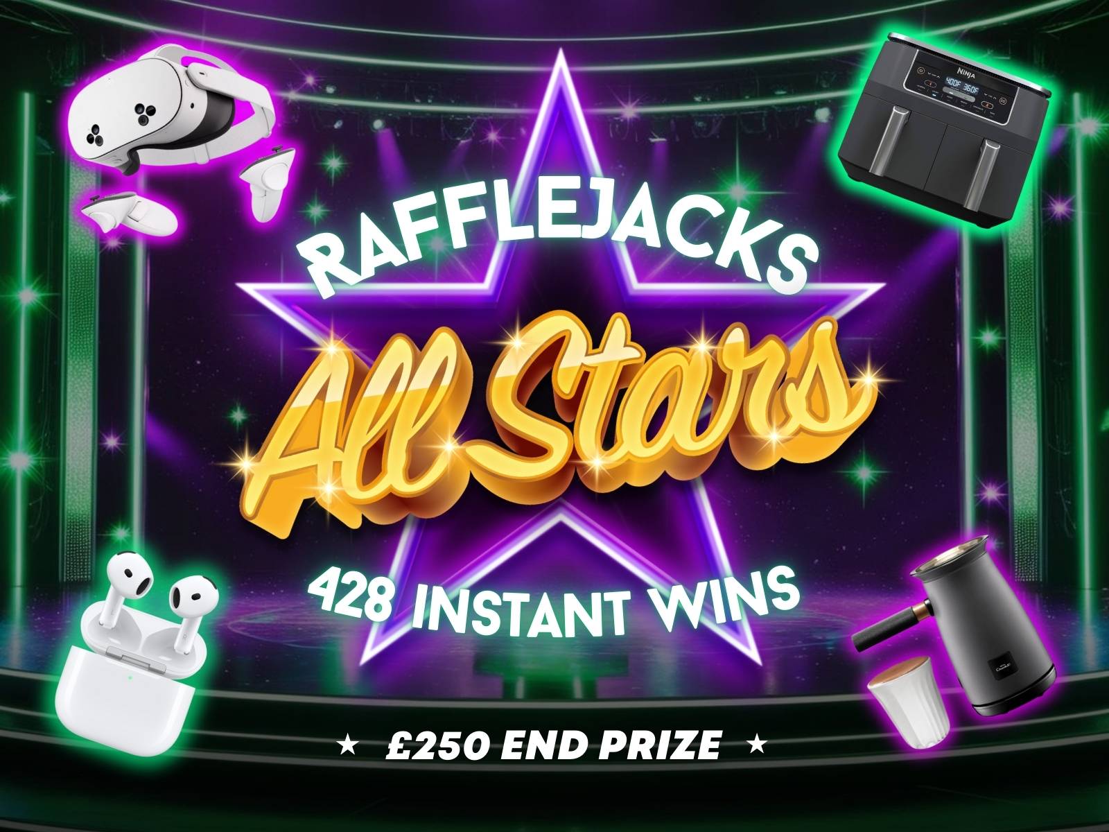Prize draw time All Stars - 428 instant wins - £2,000 in prizes & £250 end prize